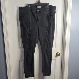 Torrid Black Distressed Skinny Jeans